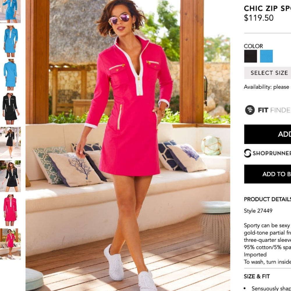 Pink Chic Zip Sport Dress - Size XS (2-4)